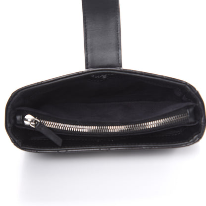 Chanel Glazed Calfskin Quilted Mini Phone Holder Clutch Black 4 of 10