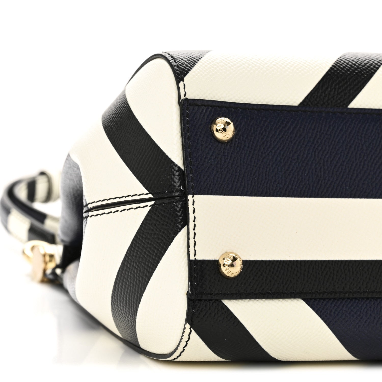 Dolce & Gabbana Dauphine Chevron Striped Medium Miss Sicily Satchel Blue 9 of 10