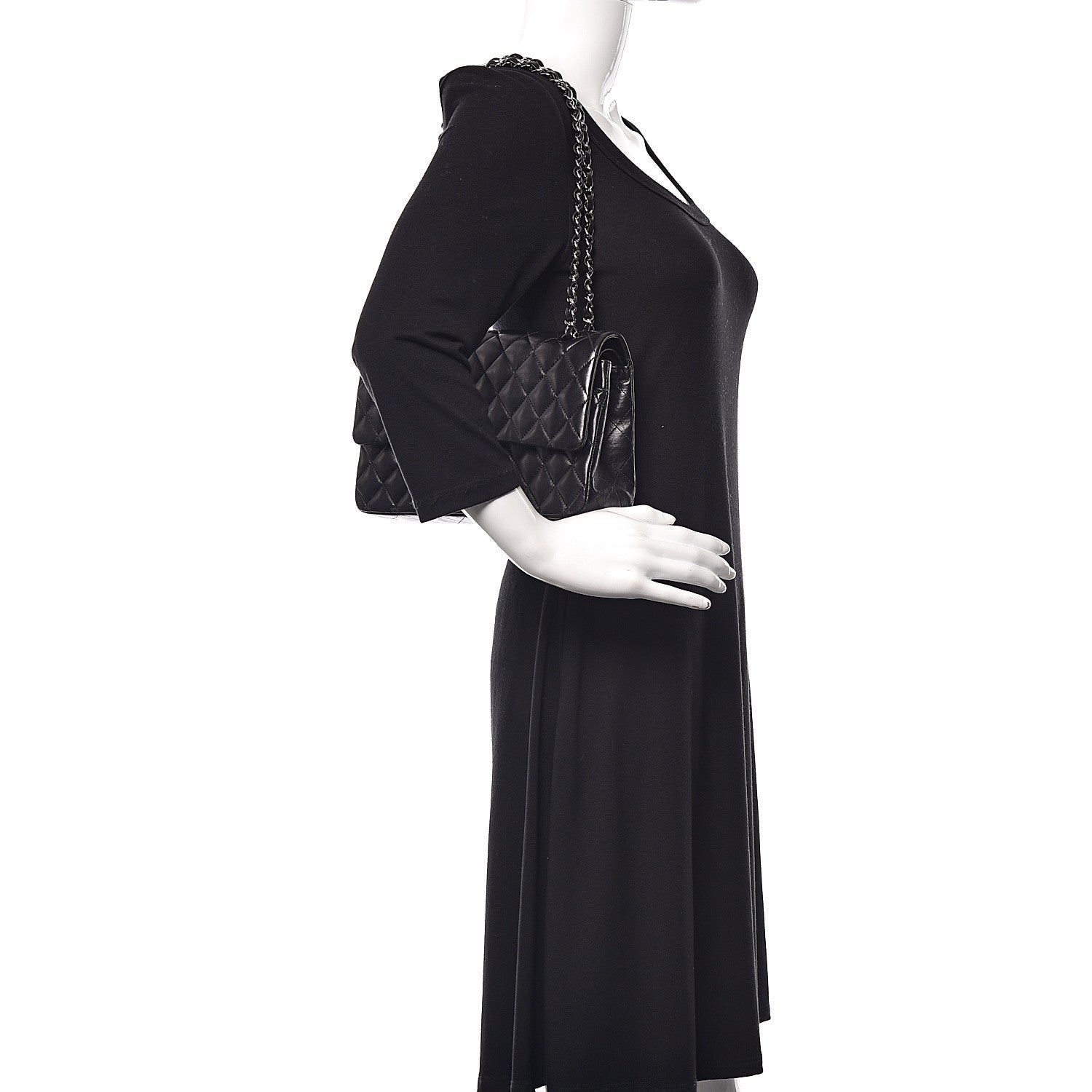 Chanel Lambskin Quilted Medium Double Flap Black 2 of 16