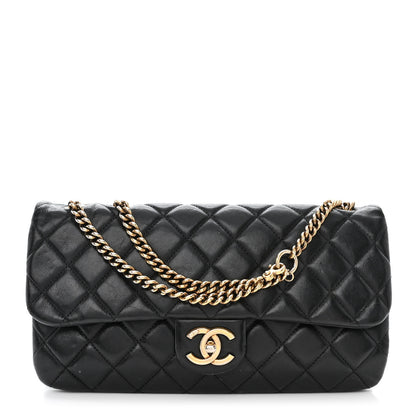 Chanel Calfskin Quilted Medium CC Crown Flap Black 1 of 16