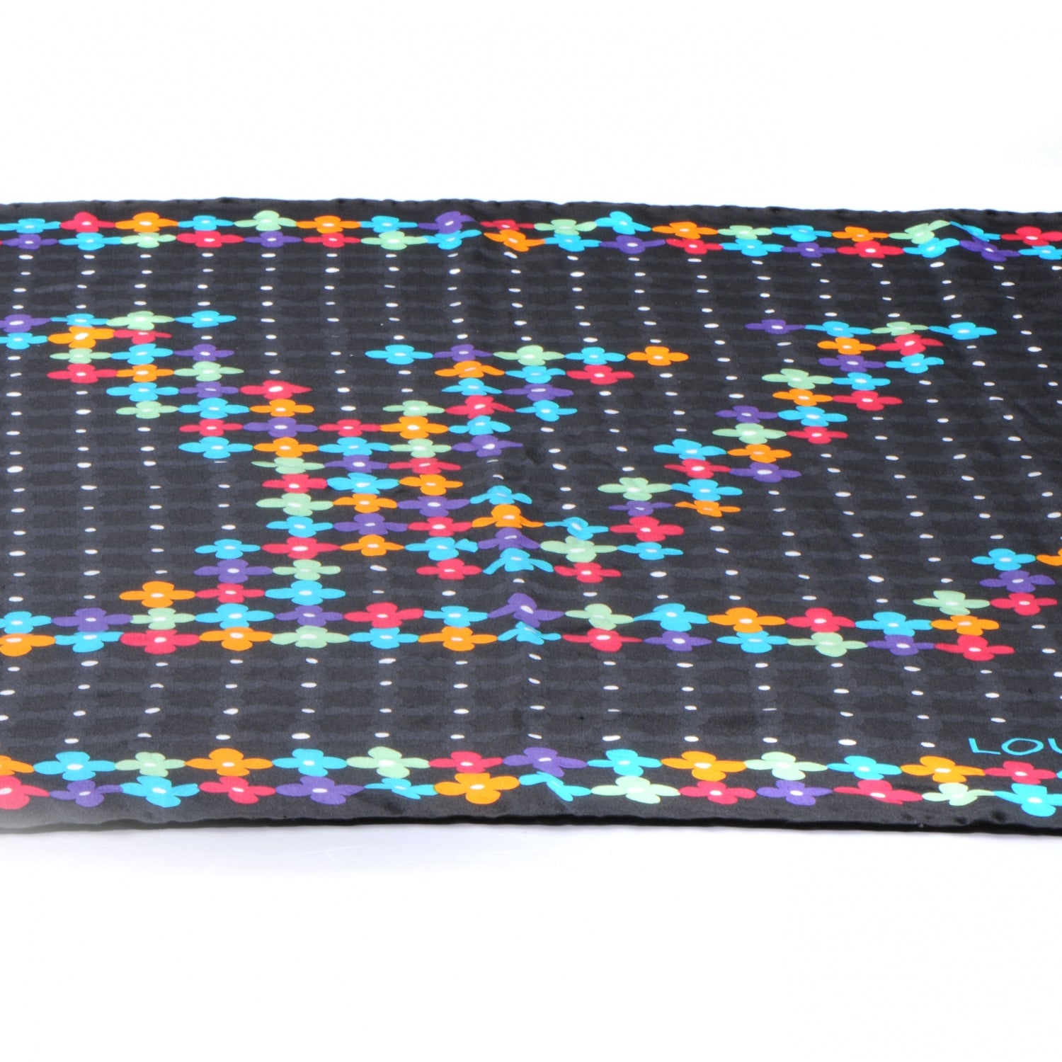 Louis Vuitton Silk Farandole Square Scarf Black 4 of 9