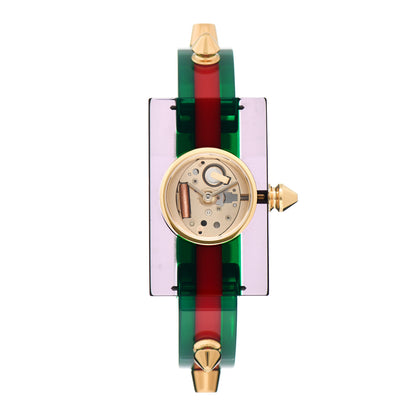 Gucci Stainless Steel Plexiglass 24mm Skeleton Stud Quartz Watch 1 of 4