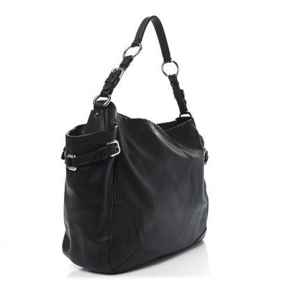 Prada Soft Calf Two Pocket Hobo Black 3 of 9