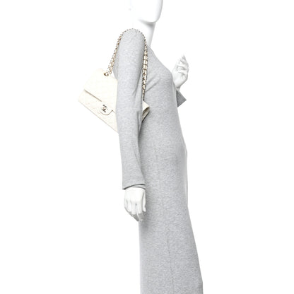 Chanel Caviar Quilted Medium Double Flap White 2 of 11