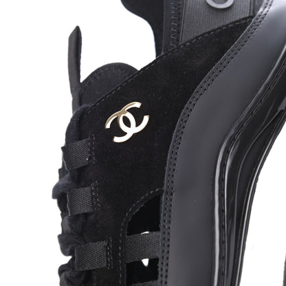 Chanel Fabric Calfskin Suede CC Sneakers 39.5 Black 11 of 20