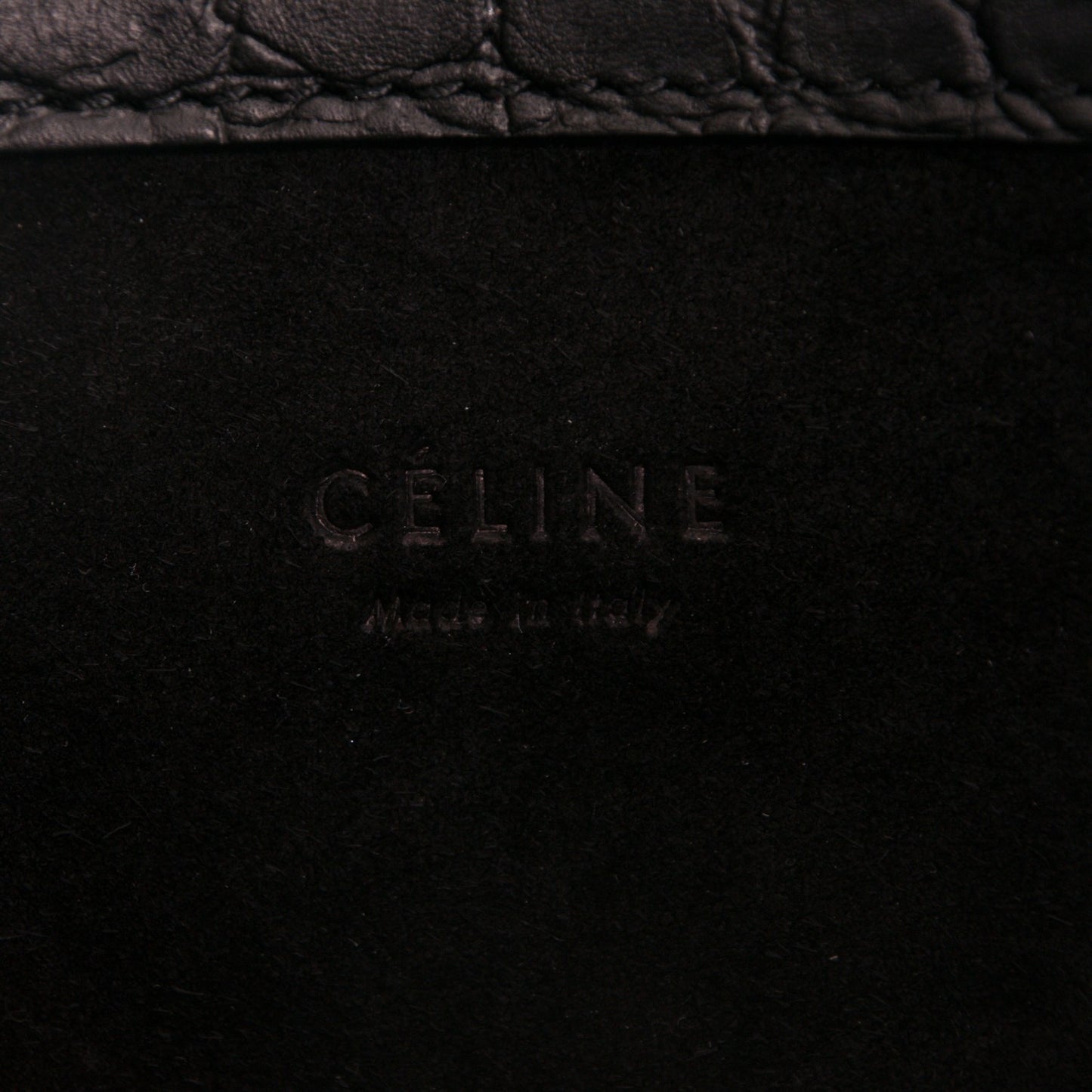 Crocodile Embossed Calfskin Medium Phantom Luggage Black