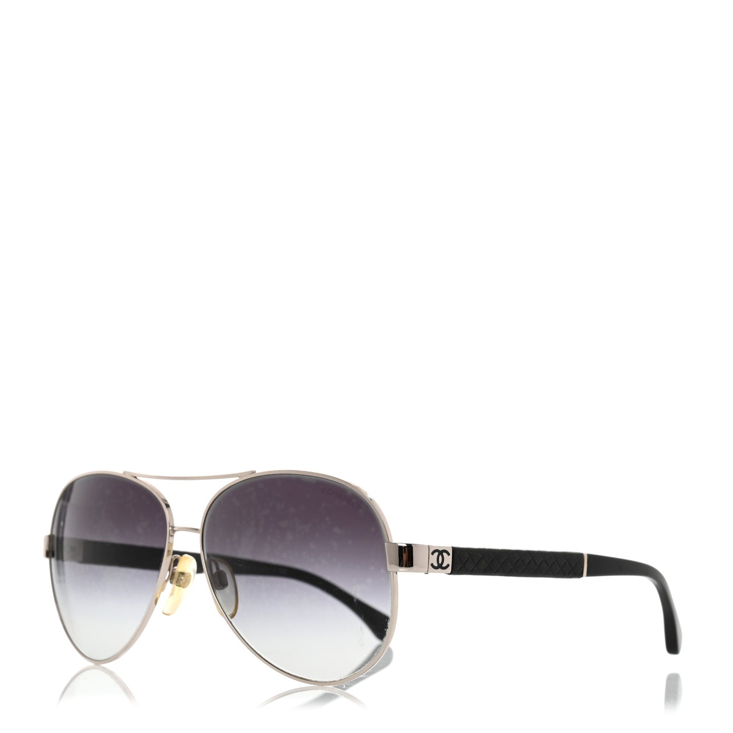Lambskin Quilted CC Aviator Sunglasses 4195-Q Black