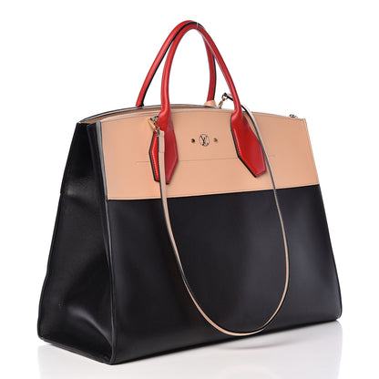 Louis Vuitton Calfskin City Steamer XL Black Creme Bourgogne 3 of 15