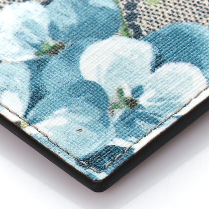 Gucci GG Supreme Monogram Blooms Coin Case Card Holder Beige Blue Navy Hibiscus Red 8 of 9