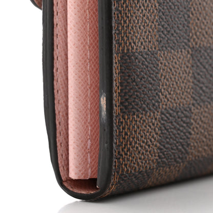 Louis Vuitton Damier Ebene Sarah Wallet NM Rose Ballerine 7 of 8