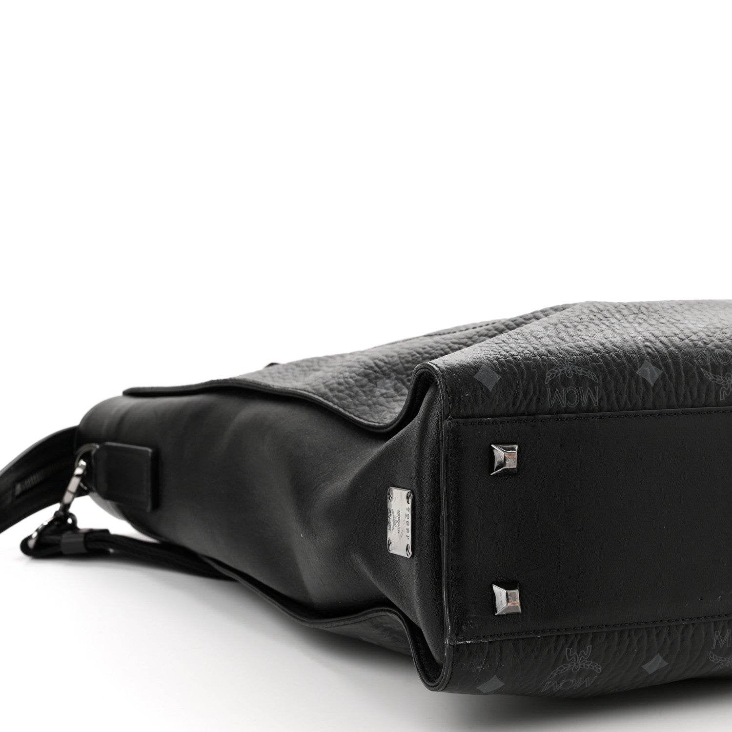 MCM Visetos Tote Black 8 of 12