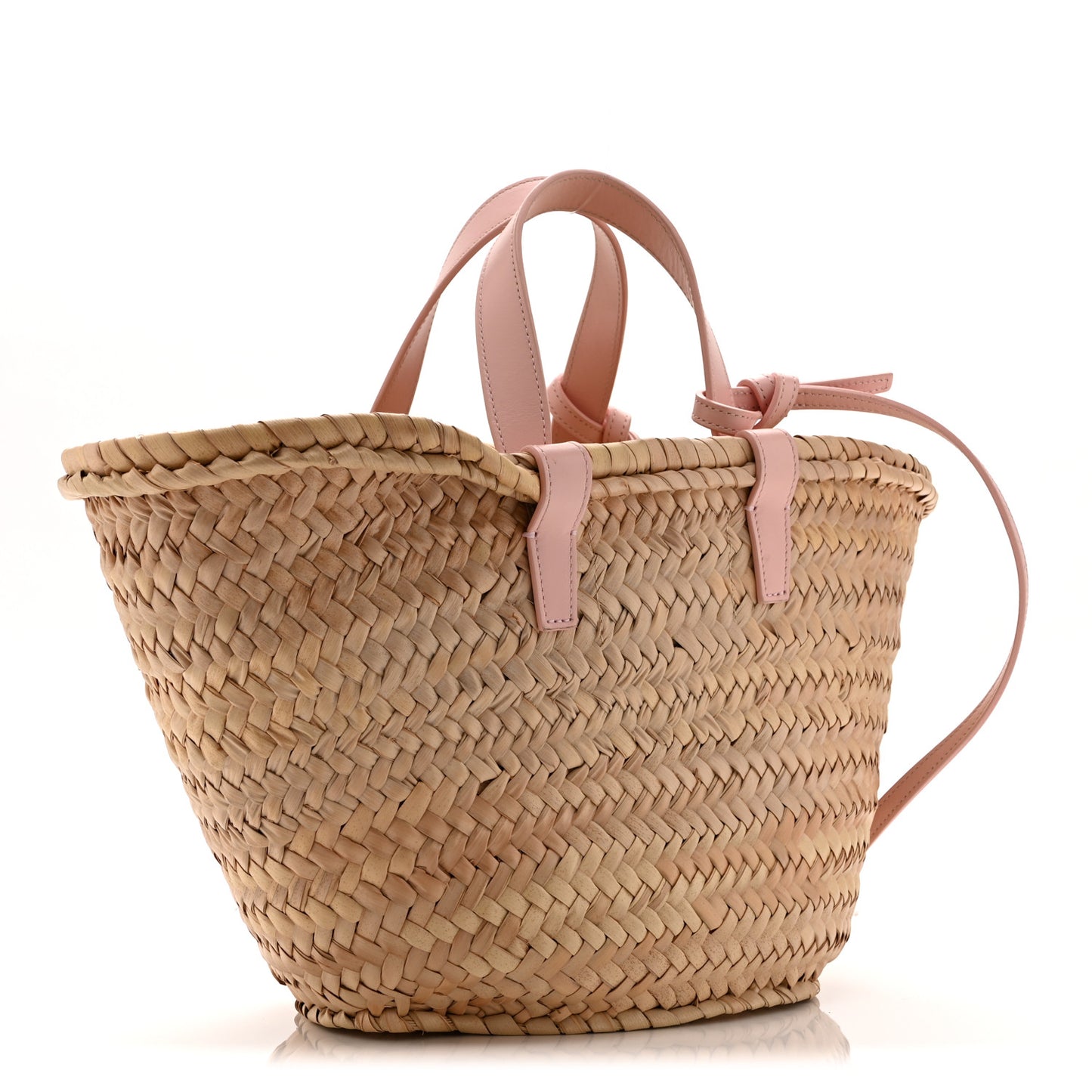 Raffia Calfskin Triomphe Teen Panier Vintage Pink