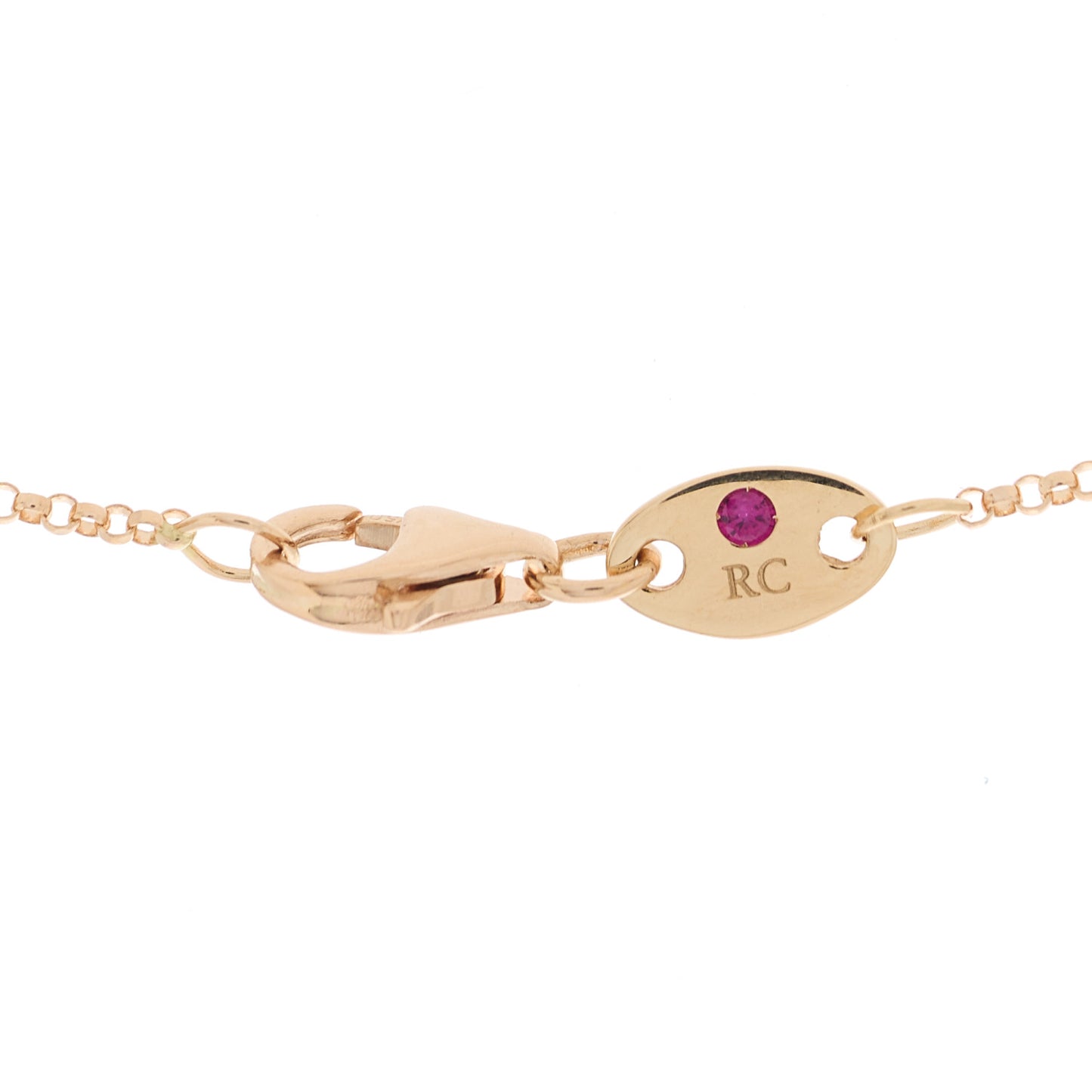 18K Rose Gold Diamond Ruby Venetian Princess Pendant Necklace