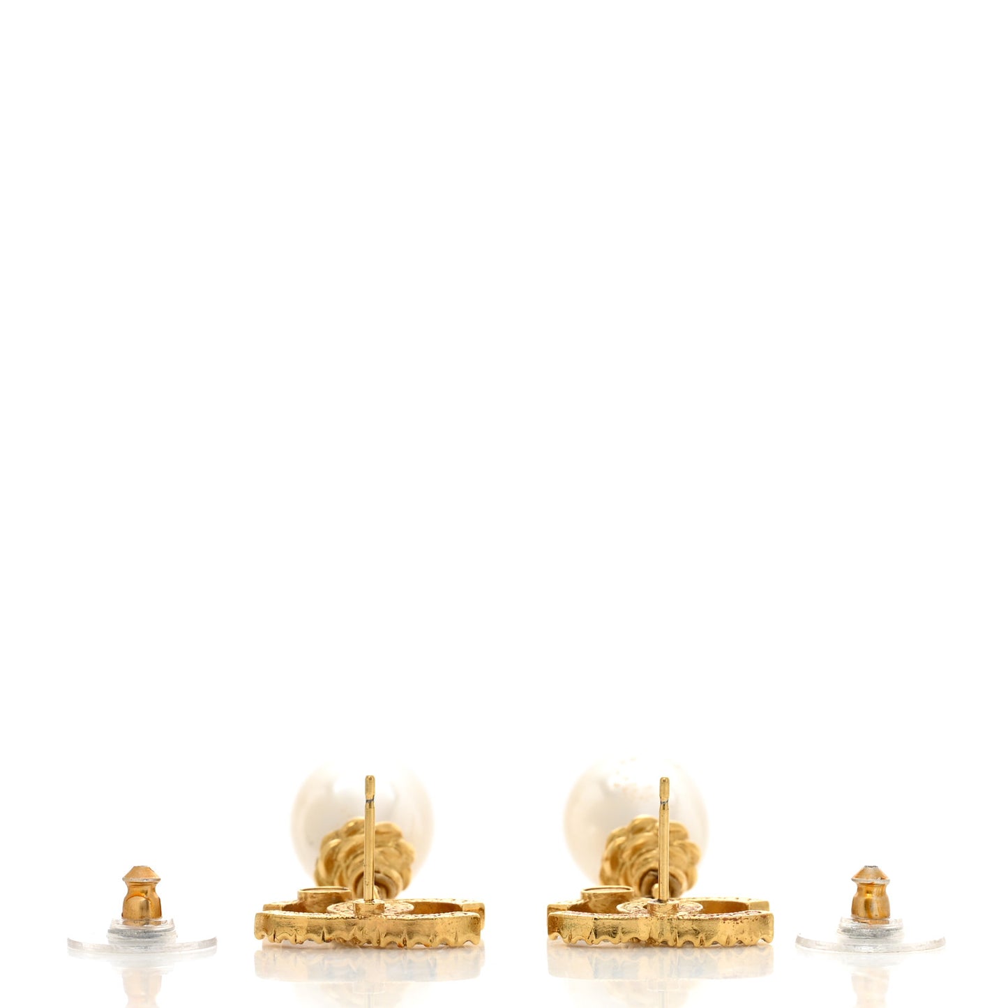Crystal Pearl CC Braided Drop Earrings Gold