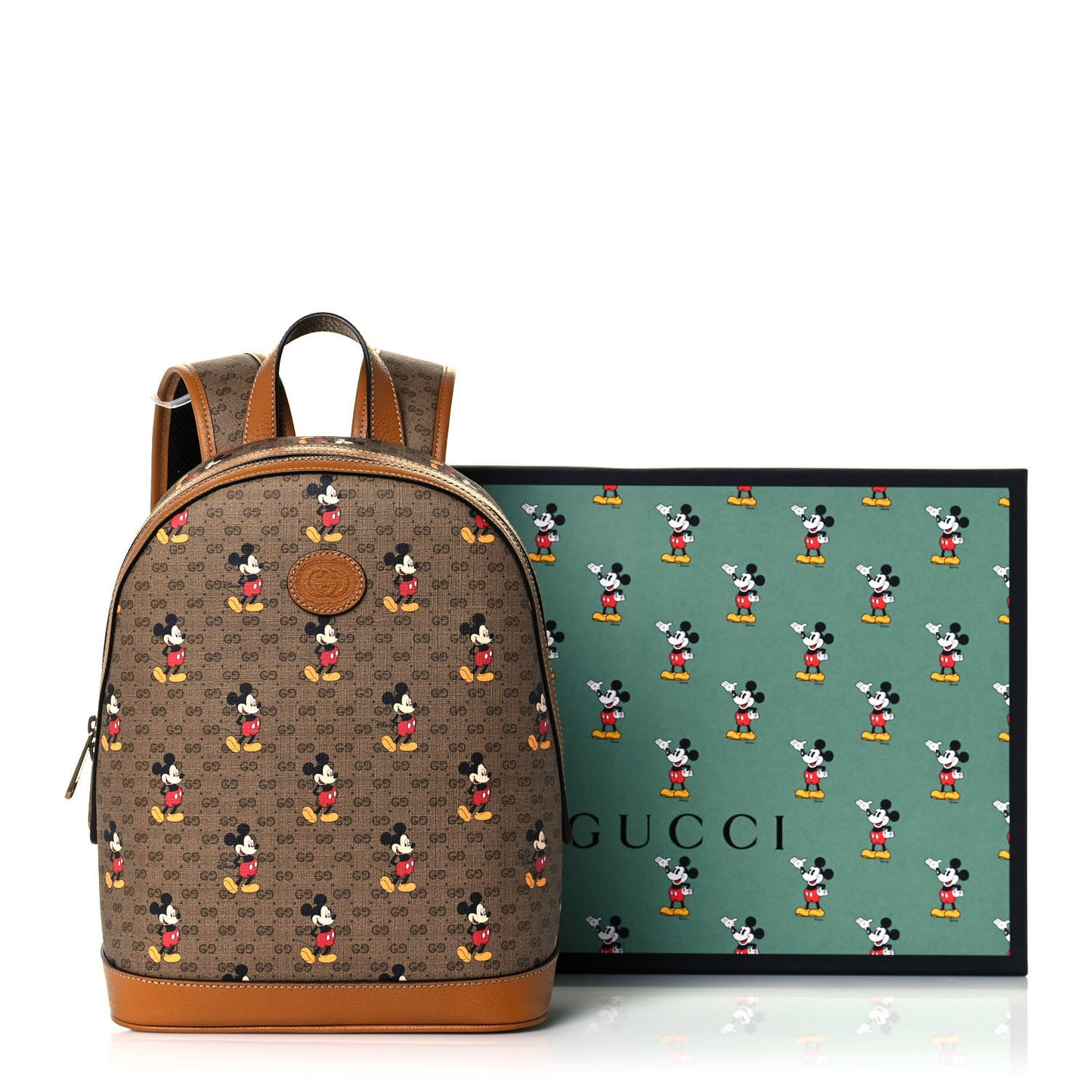 X DISNEY Mini Vintage GG Supreme Monogram Mickey Mouse Small Dome Backpack Beige Vintage Sun Oil