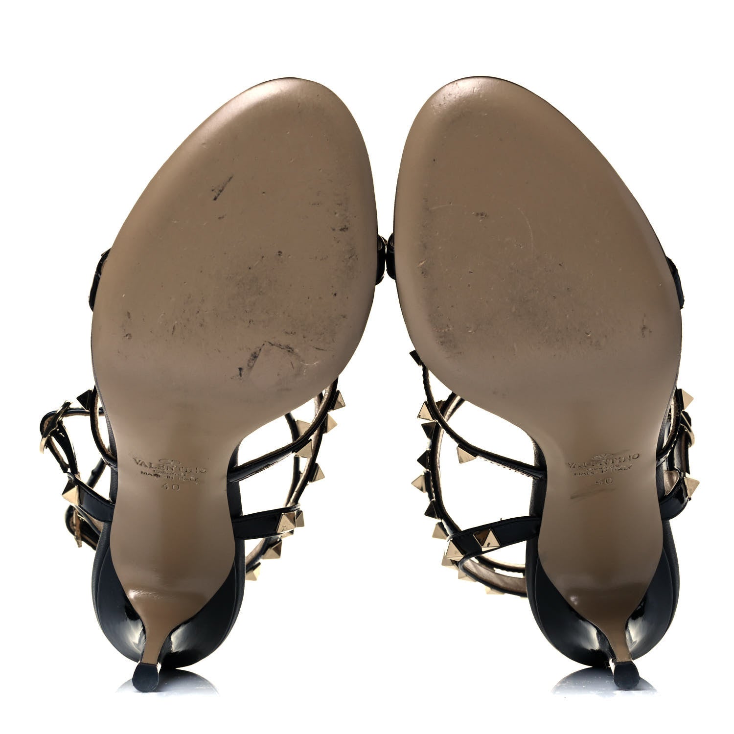 Valentino Garavani Patent Rockstud Gladiator 105mm Sandals 40 Black 5 of 8