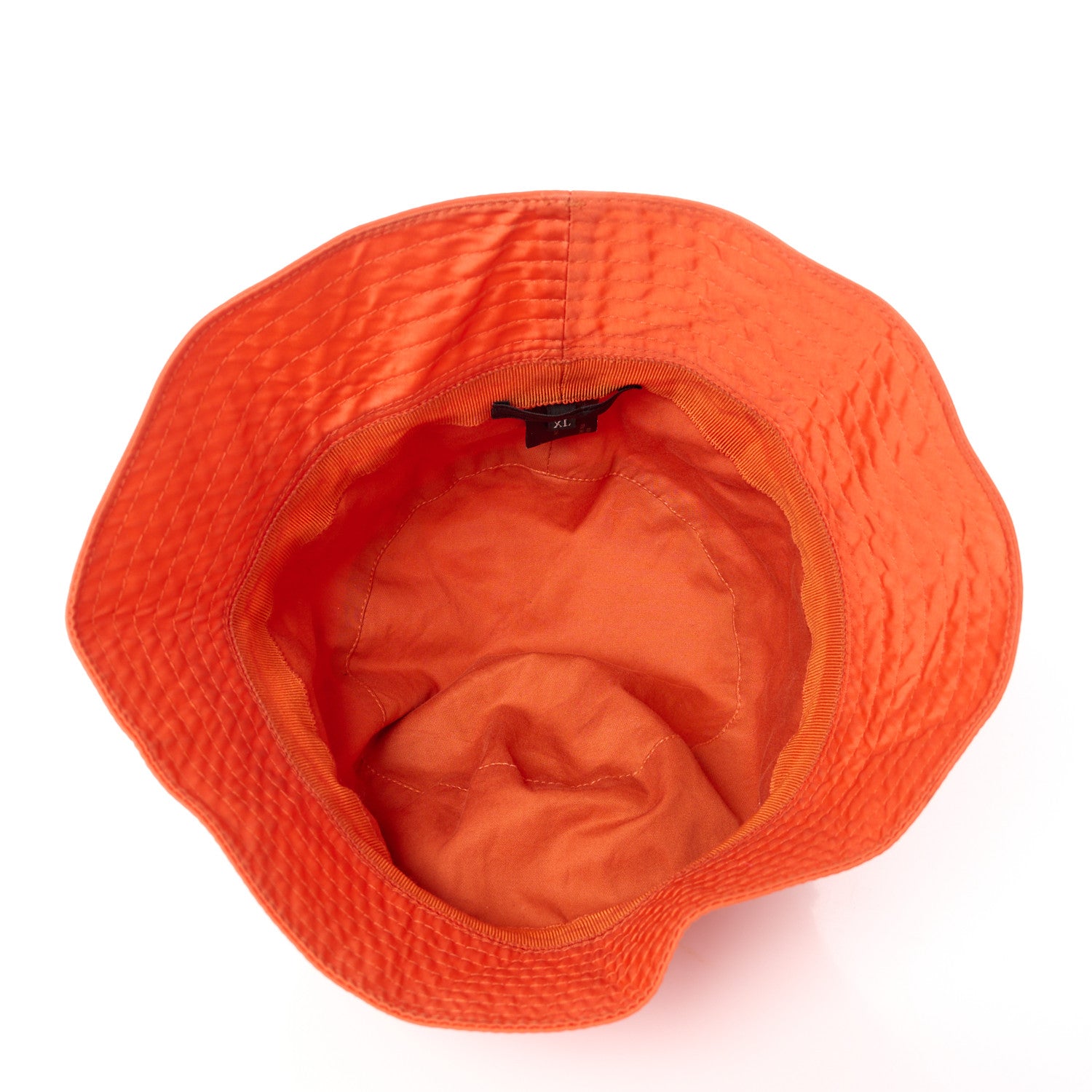 Prada Re-Nylon Metal Triangle Logo Womens Bucket Hat XL Orange 7 of 8