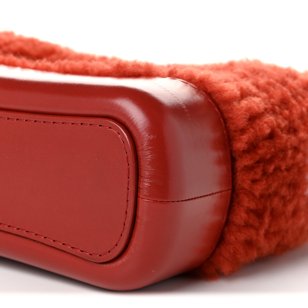 Shearling Small Gabrielle Hobo Red