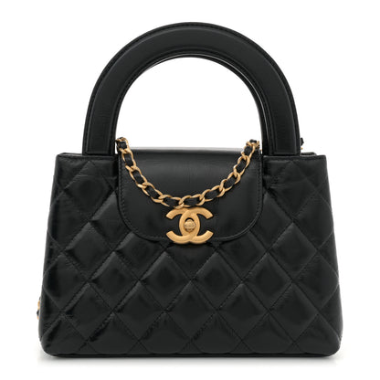 Chanel Shiny Aged Calfskin Quilted Nano Kelly Shopper Black 1 of 10