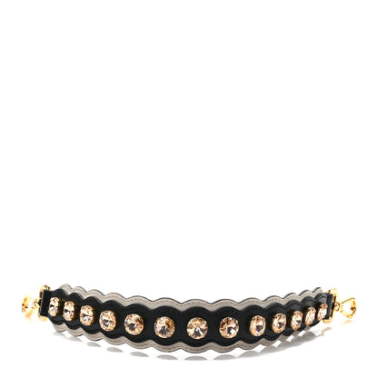 Fendi Calfskin Crystal Embellished Mini Strap You Black Camelia 1 of 5