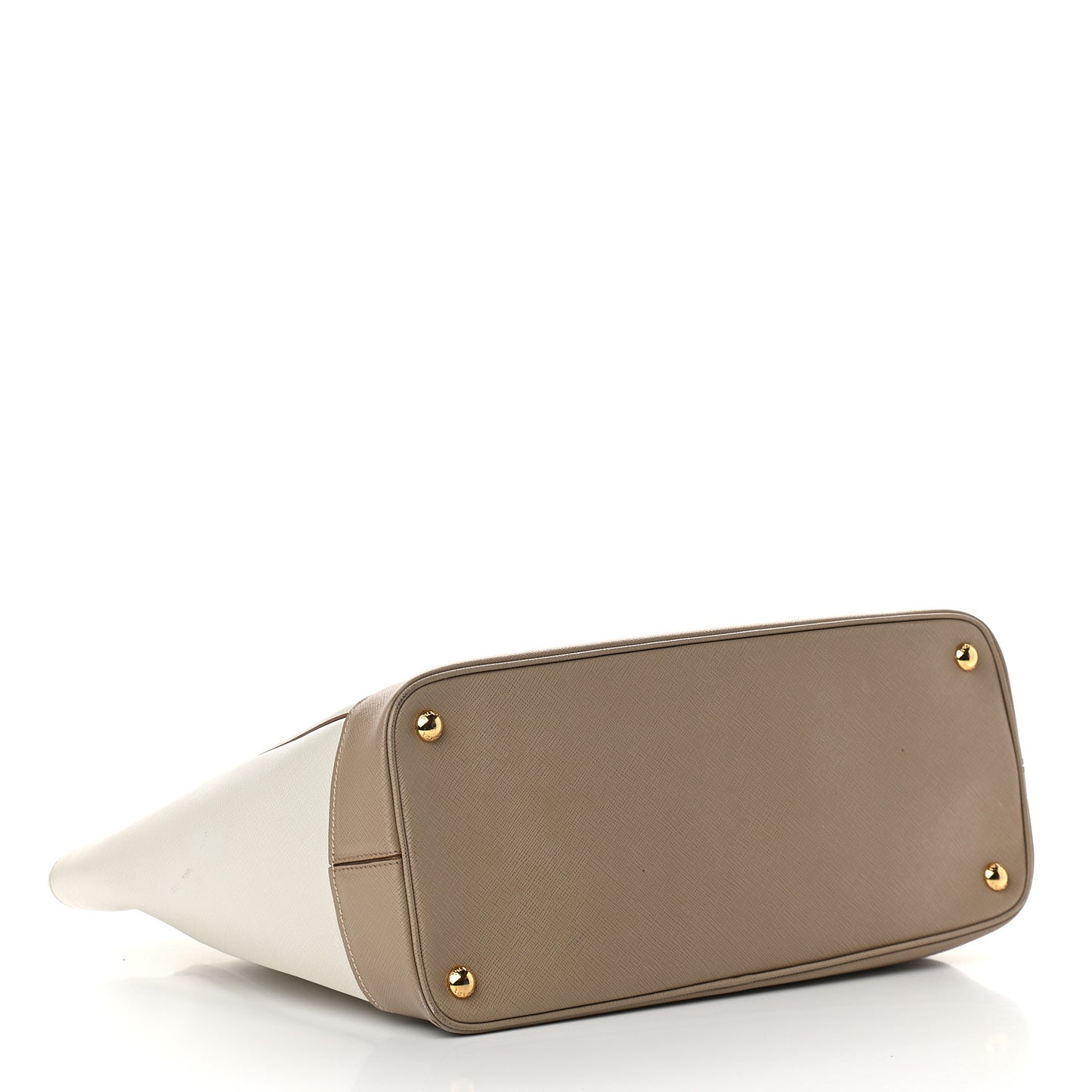 Saffiano Lux Bi-Color Tote Talco Visone