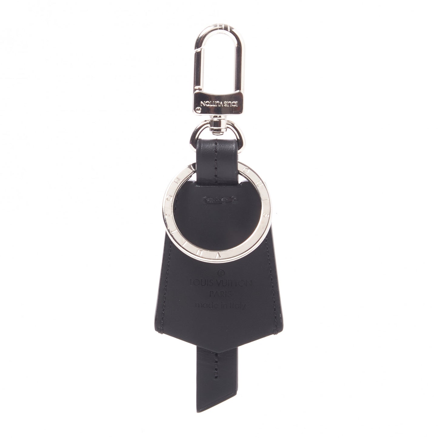 Calfskin Clochette Bag Charm Key Holder Black