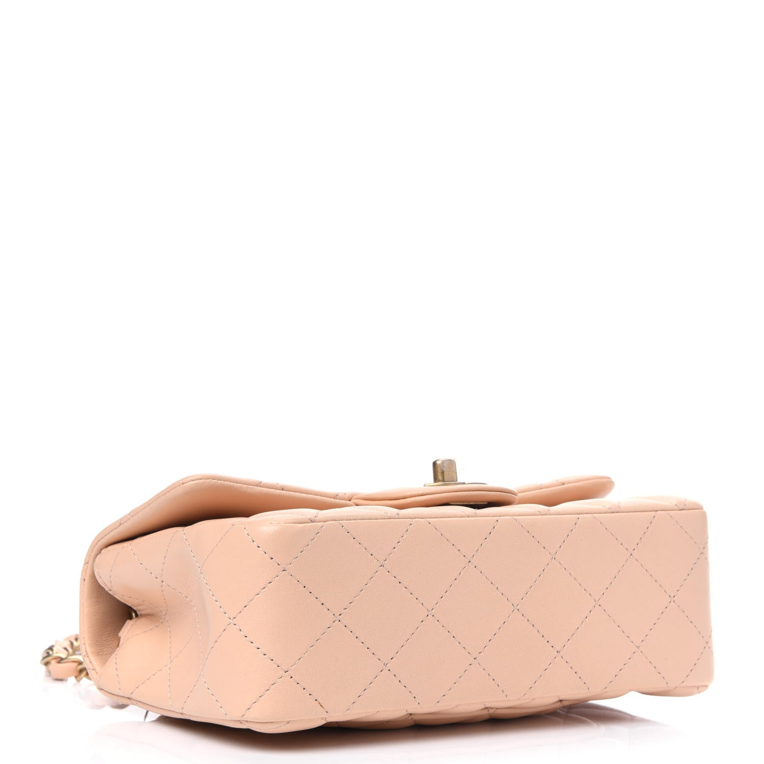 Chanel Lambskin Quilted Mini Rectangular Flap Beige 3 of 5