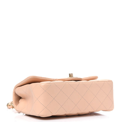 Chanel Lambskin Quilted Mini Rectangular Flap Beige 3 of 5