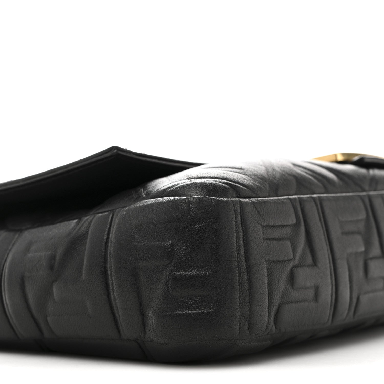 Fendi Nappa FF 1974 Embossed Large Baguette Black 9 of 17