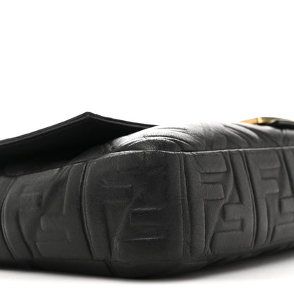 Fendi Nappa FF 1974 Embossed Large Baguette Black 9 of 17