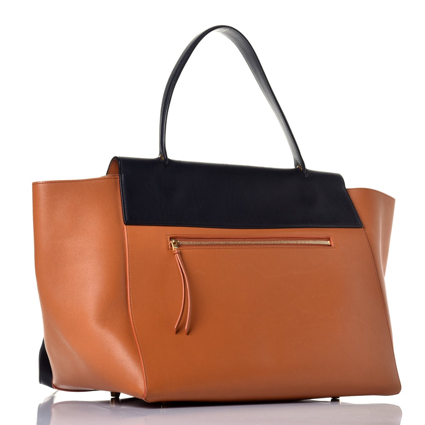 Smooth Calfskin Large Bi-Color Belt Bag Tan