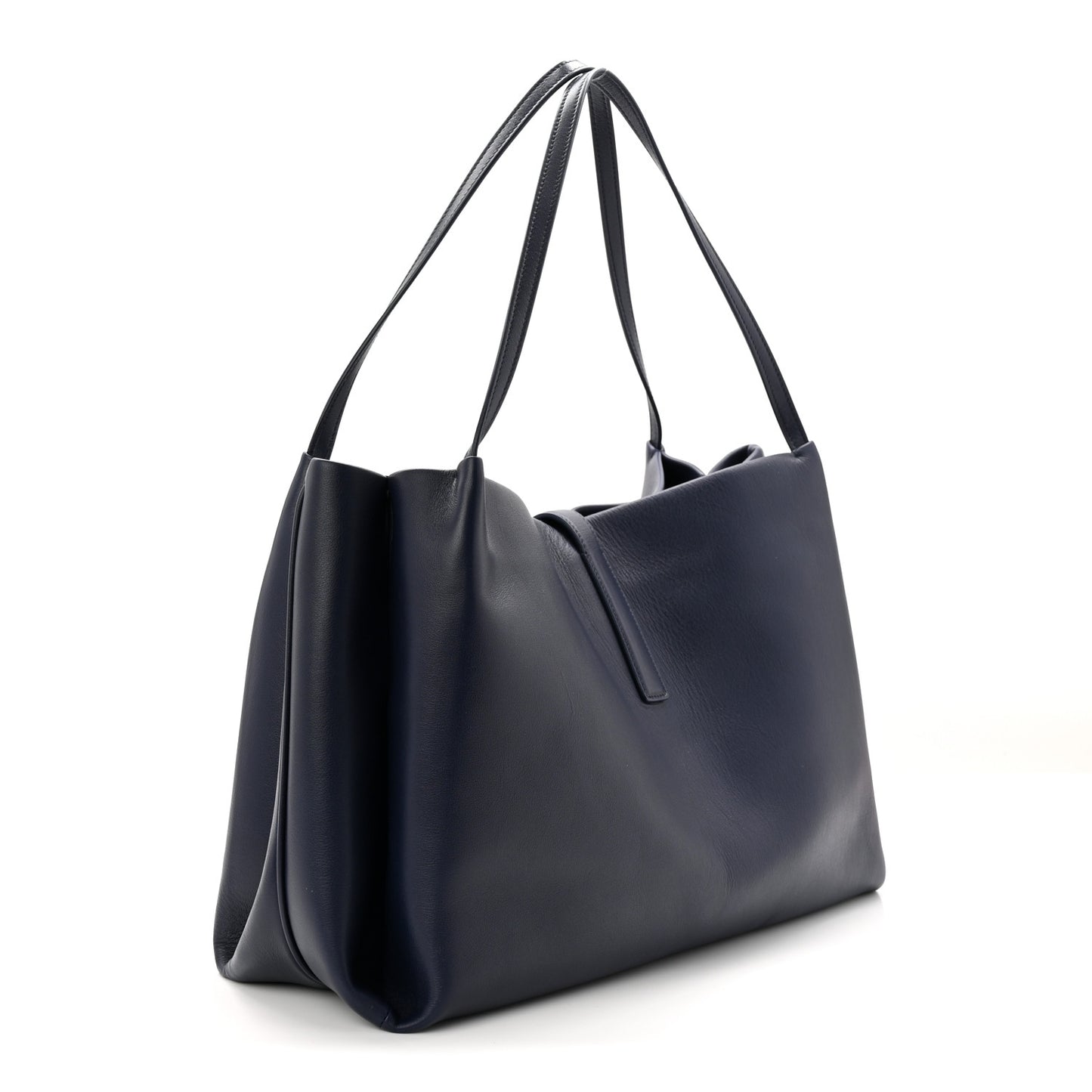Calfskin Large New Line Tote Navy Blue