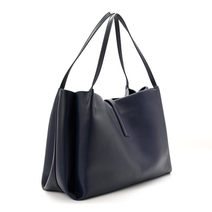 Salvatore Ferragamo Calfskin Large New Line Tote Navy Blue 3 of 10