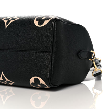 Louis Vuitton Empreinte Monogram Giant Speedy Bandouliere 25 Black Beige 8 of 9
