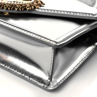 Dolce & Gabbana Metallic Nappa Small Devotion Top Handle Bag Silver 9 of 10