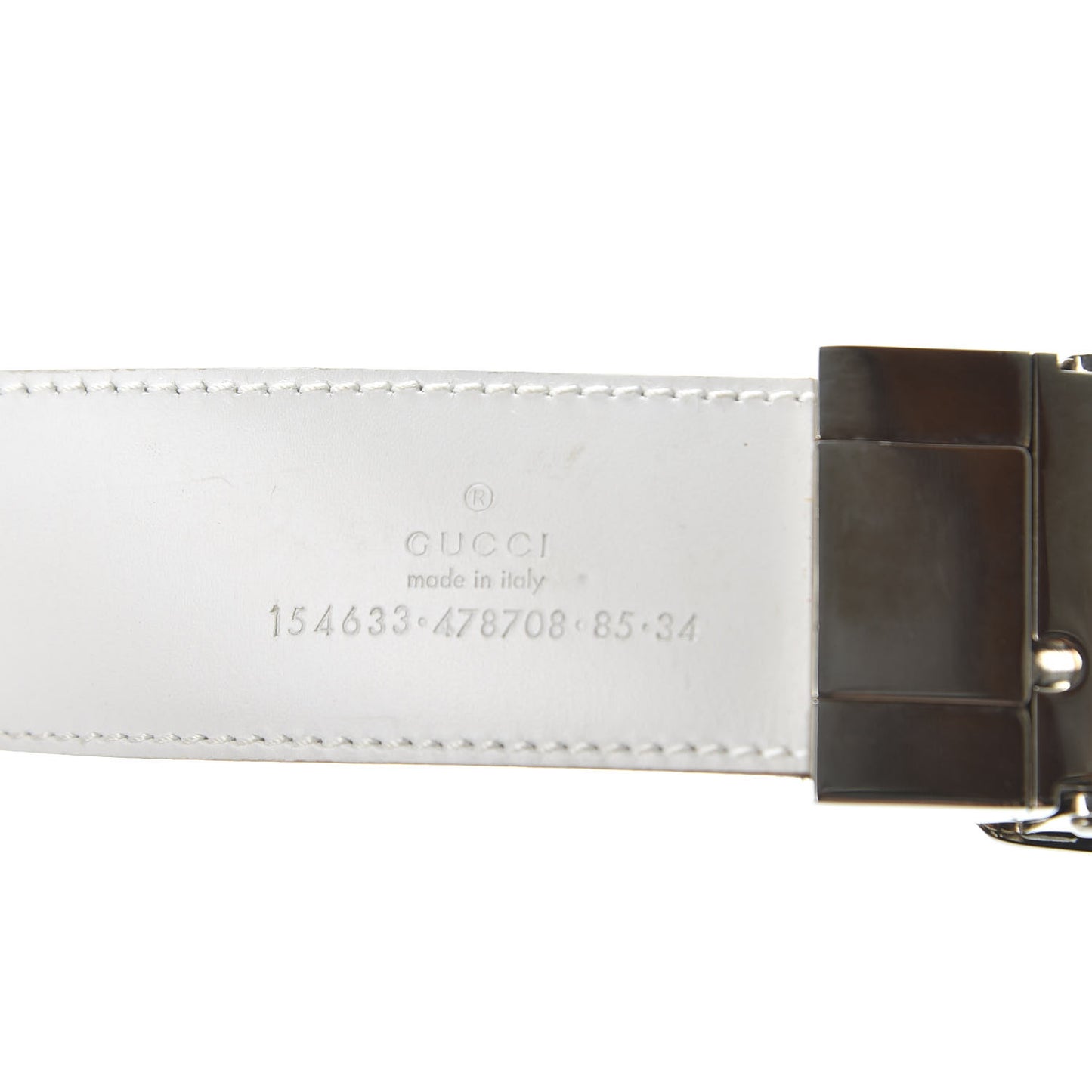 GG Supreme Monogram Reversible Belt 85 34 White