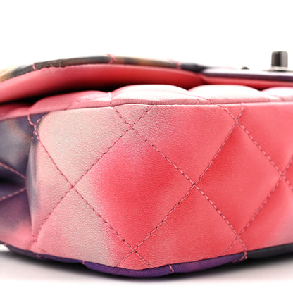 Chanel Printed Lambskin Quilted Small Flower Power Flap Ecru Orange Red Purple 9 of 11