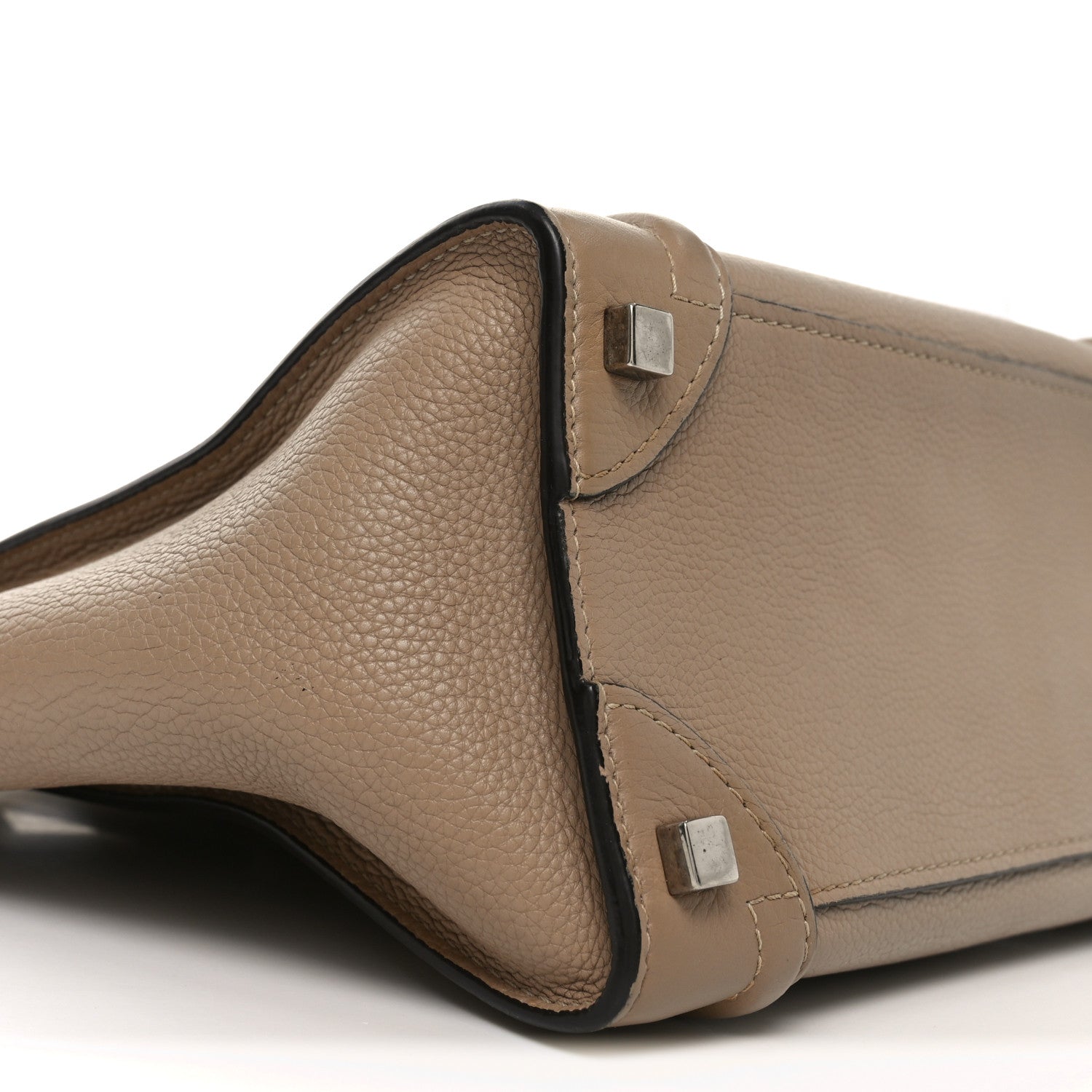 Celine Drummed Calfskin Micro Luggage Dune 8 of 9