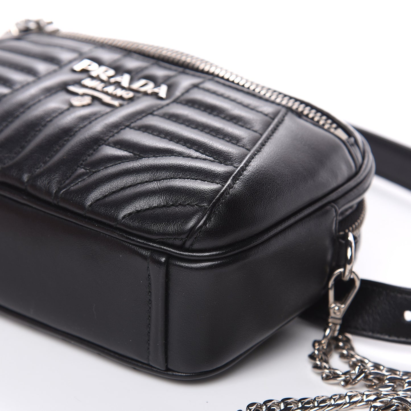 Soft Calfskin Impunture Diagramme Belt Bag Black