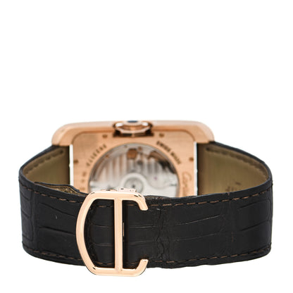 Cartier 18K Pink Gold Alligator 36m Tank Anglaise Automatic Watch Brown 3 of 5