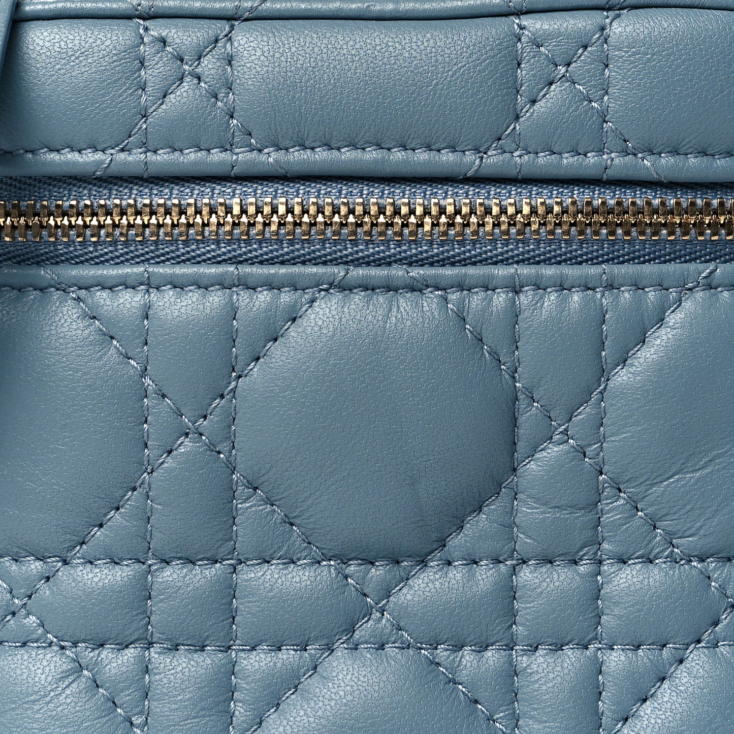 Lambskin Cannage Micro Lady Dior Vanity Case Blue