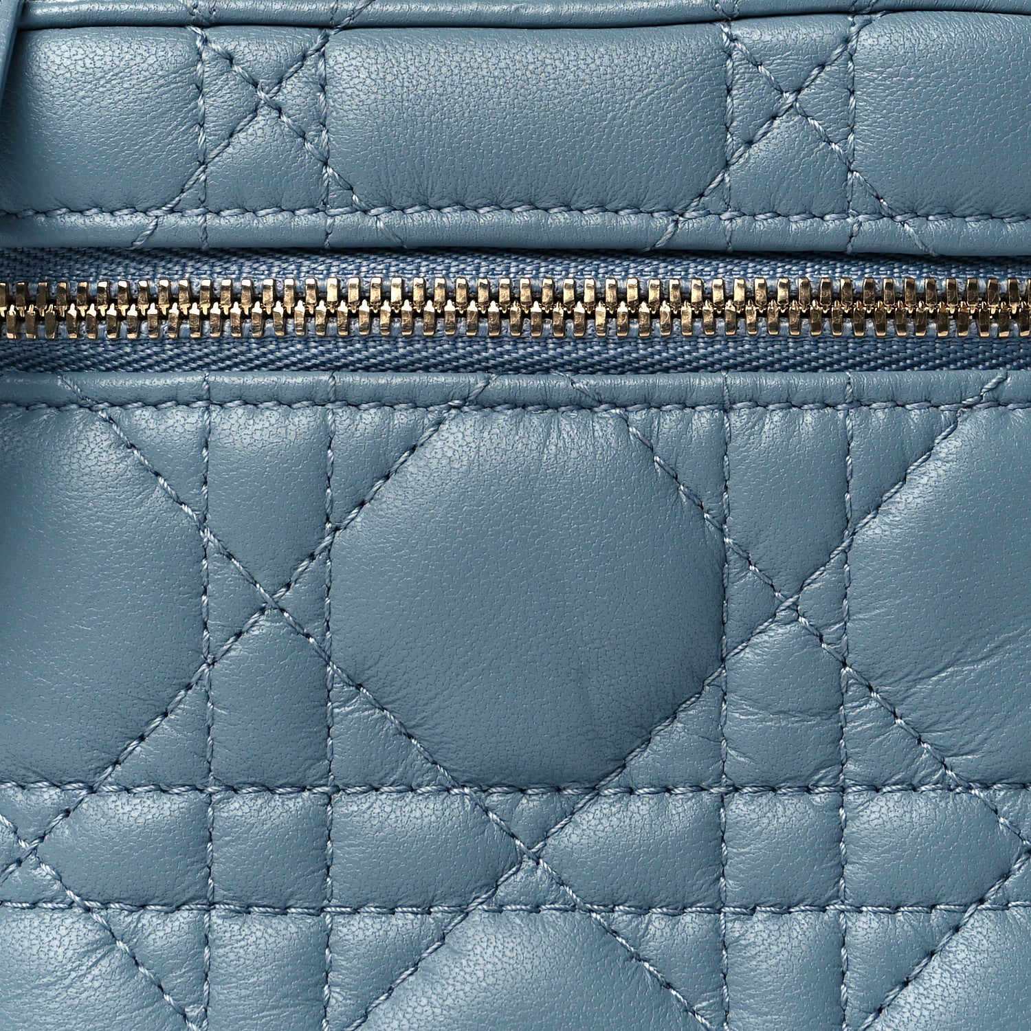 Christian Dior Lambskin Cannage Micro Lady Dior Vanity Case Blue 8 of 9
