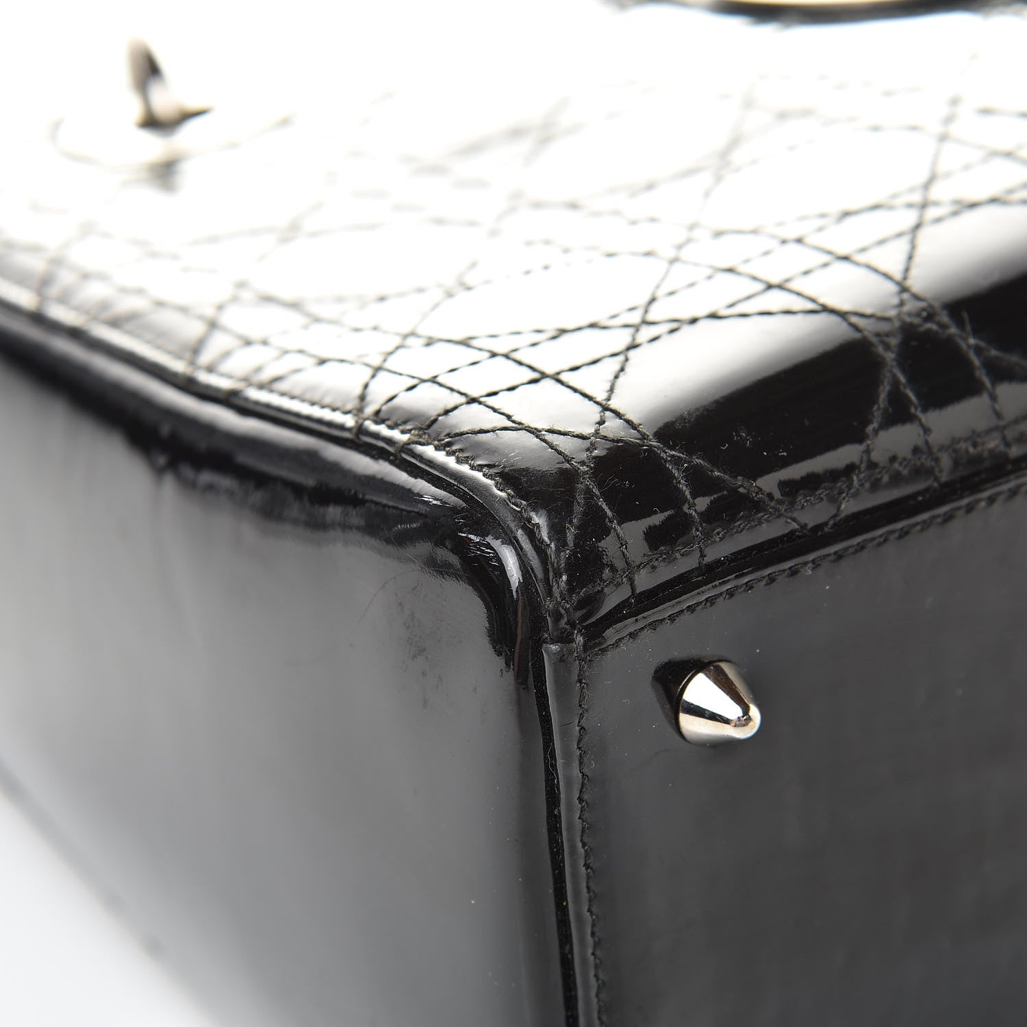 Christian Dior Patent Cannage Stitched Medium Lady Dior Black 9 of 13
