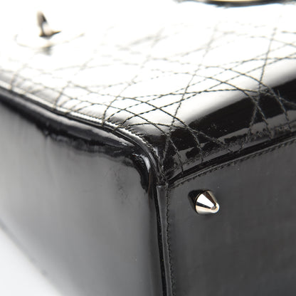 Christian Dior Patent Cannage Stitched Medium Lady Dior Black 9 of 13