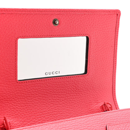 Gucci Dollar Calfskin Enamel Monochrome Mini GG Marmont Chain Wallet Runway Coral 9 of 10