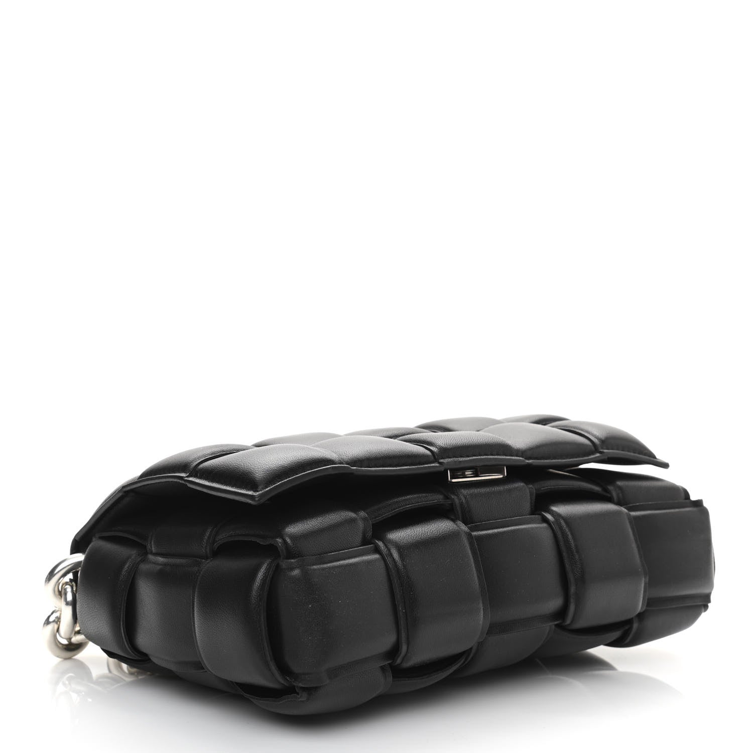 Bottega Veneta Lambskin Maxi Intreccio Padded Chain Cassette Crossbody Bag Black 4 of 9