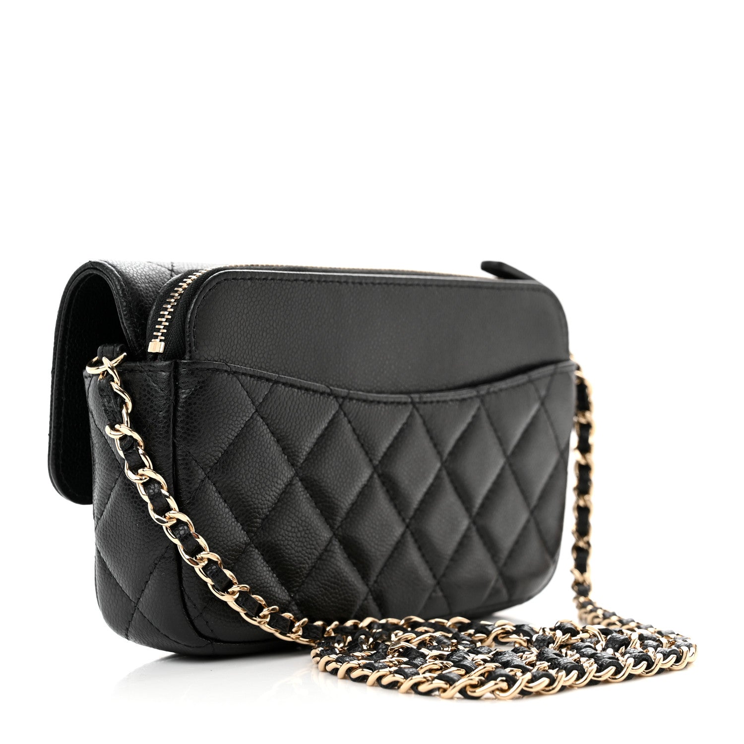 Chanel Caviar Quilted Flap Phone Holder With Chain Black 3 of 13