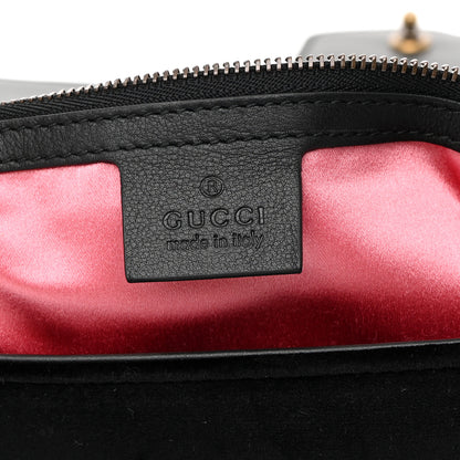 Gucci Velvet Matelasse Loved Embroidered Medium GG Marmont Shoulder Bag Black 6 of 10