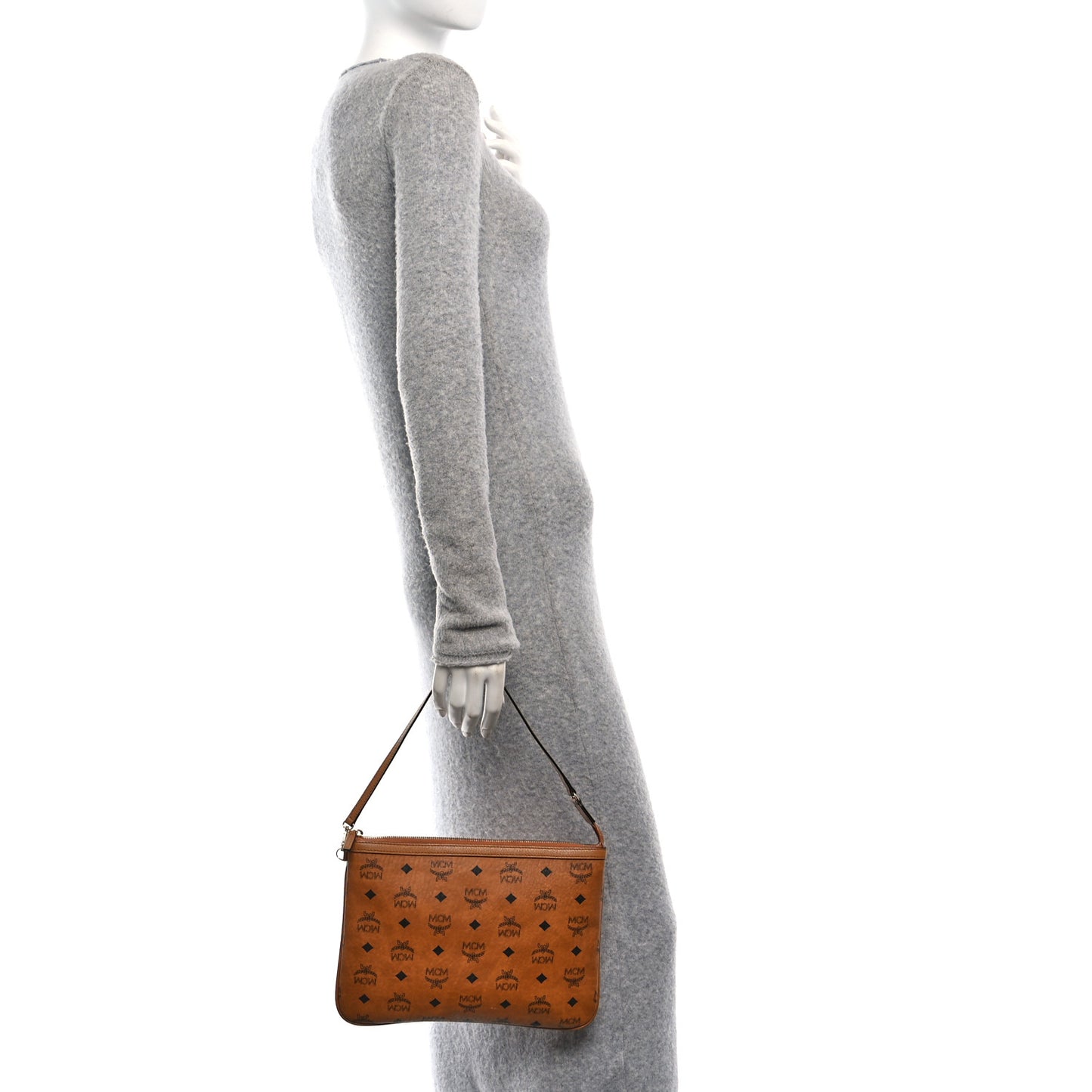 Visetos Medium Stark Wristlet Pouch Cognac