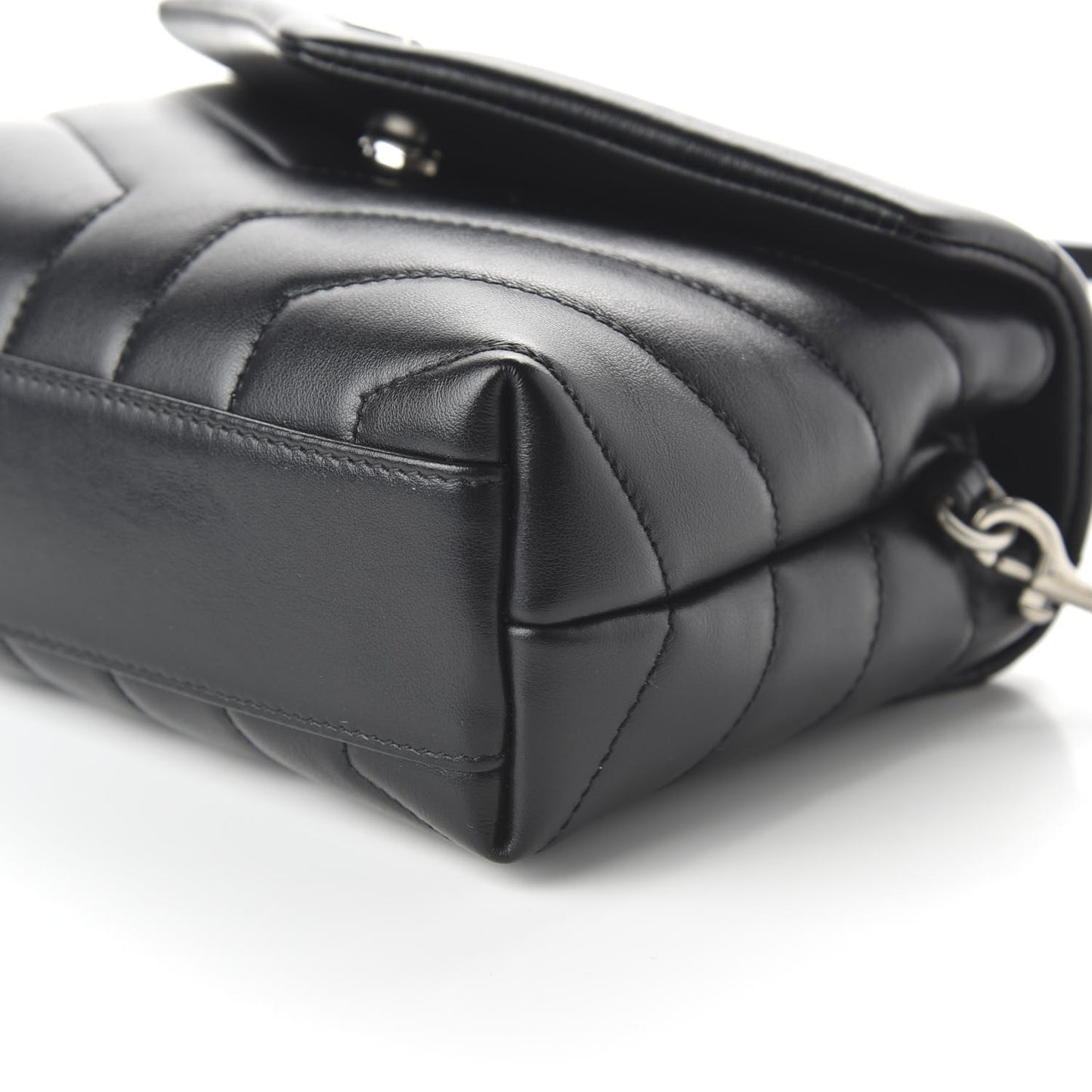 Calfskin Y Quilted Monogram Toy Loulou Crossbody Bag Black